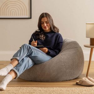 Kingston Cord Classic Bean Bag - Grey