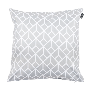 Art Deco Geometric Print Outdoor Cushion - Light Grey
