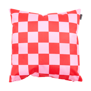 Checkerboard & Stripe Indoor-Outdoor Cushion - Pink