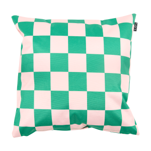 Checkerboard & Stripe Indoor-Outdoor Cushion - Green