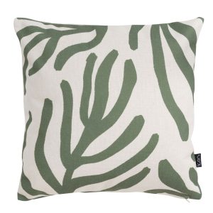 Abstract Leaf Indoor-Outdoor Cushion - Green
