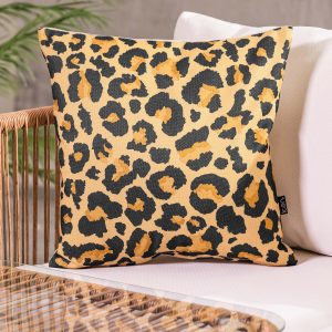 Leopard Print Indoor-Outdoor Cushion - Multicolour