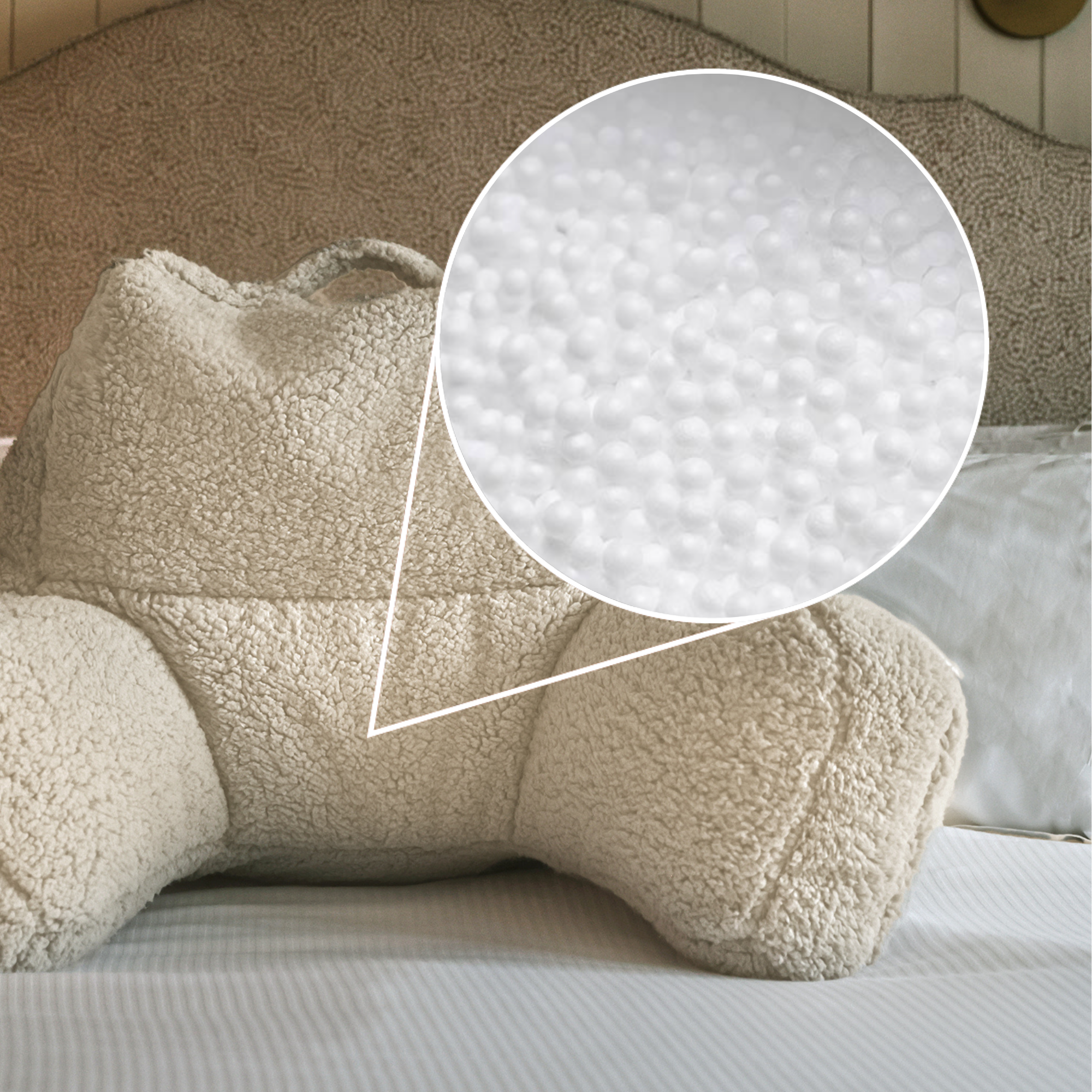 Teddy Fleece Support Pillow - Natural - Image 8