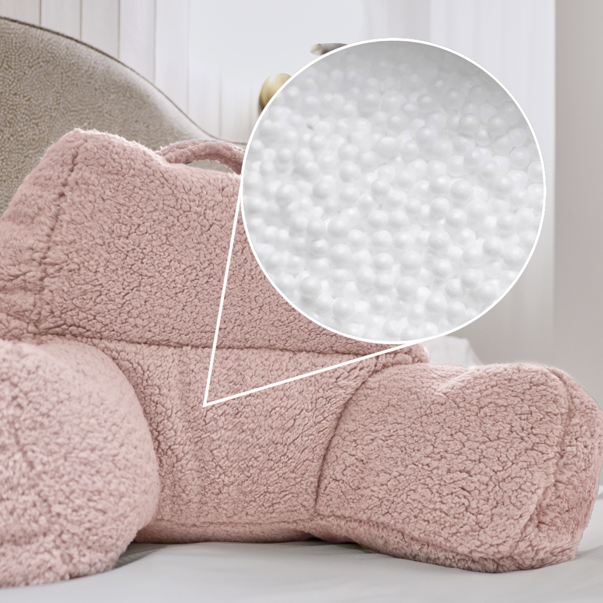 Teddy Fleece Support Pillow - Pink - Image 8