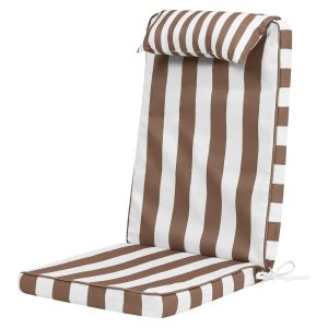 Striped Outdoor High Back Seat Pad - Chocolate Stripe