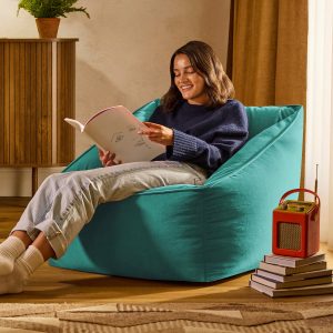 Natalia Velvet Armchair Bean Bag - Teal