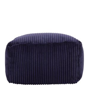 Amara Corduroy Square Footstool - Navy Blue