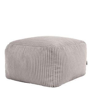 Amara Corduroy Square Footstool - Grey