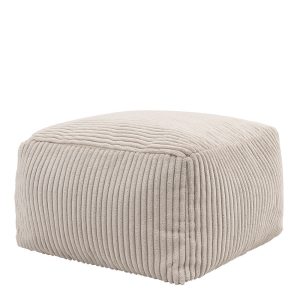 Amara Corduroy Square Footstool - Natural