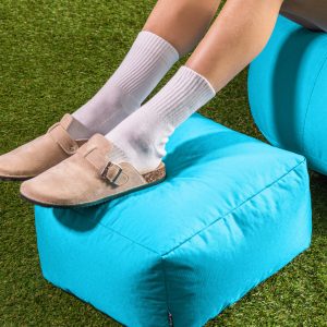 Bean Bag Footstool Indoor-Outdoor - Aqua