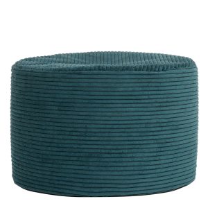 Milano Corduroy Round Pouffe Footstool - Teal