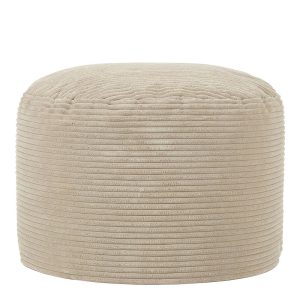 Milano Corduroy Round Pouffe Footstool - Natural
