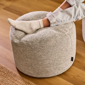 Milano Woven Round Footstool - Natural
