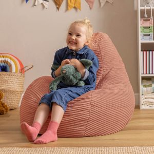 Kids Dalton Cord High Back Bean Bag - Pink