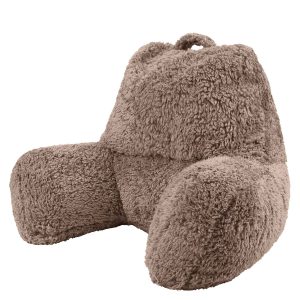 Teddy Fleece Support Pillow. Mocha Brown
