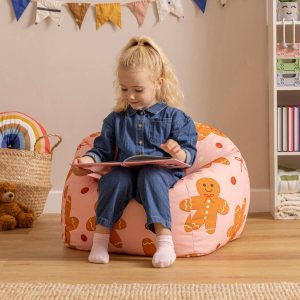 Kids Festive Gingerbread Print Classic Bean Bag