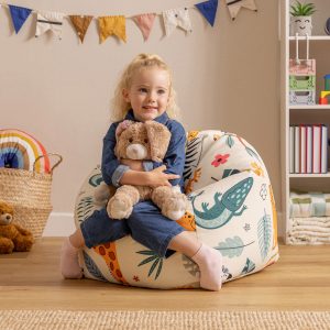 Kids Animal Safari Print Classic Bean Bag