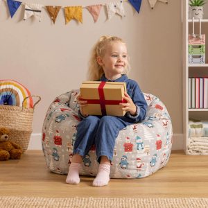 Kids Festive Santa Claus Print Classic Bean Bag