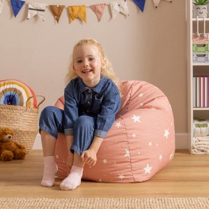 Kids Starry Skies Print Classic Bean Bag - Pink