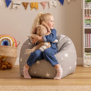Kids Starry Skies Print Classic Bean Bag - Grey