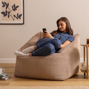 Natalia Cord Armchair Bean Bag - Mocha Brown