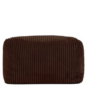 Amara Corduroy Square Footstool - Chocolate