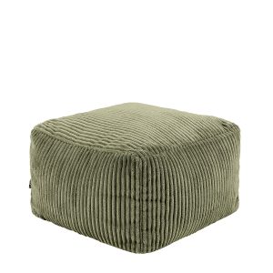 Amara Corduroy Square Footstool - Green