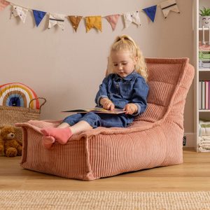 Kids Dolce Corduroy Lounger Bean Bag - Dawn Pink