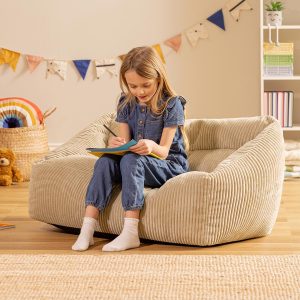 Kids Cecilia Corduroy Sofa Bean Bag - Natural