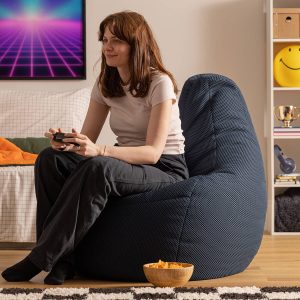 Gaming Performance Mesh XL Recliner Bean Bag - Navy Blue