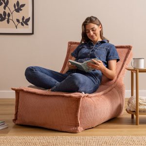 Dolce Corduroy Scandi Lounger Bean Bag - Pink