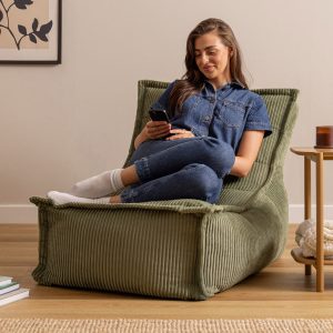 Dolce Corduroy Scandi Lounger Bean Bag - Sage Green