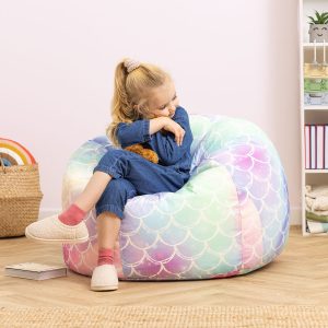 Kids XL Ombre Mermaid Print Classic Bean Bag - Multicolour