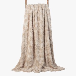 Luxury Faux Fur Throw Blanket - Natural